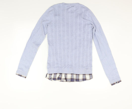 NEXT Womens Blue Houndstooth Jumper Dress Size 8