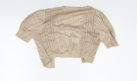 Womens UK Size 10 Miss Selfridge Beige Cape Jumper