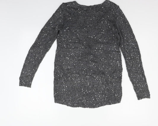 Womens UK Size S Zara Grey Pullover Jumper