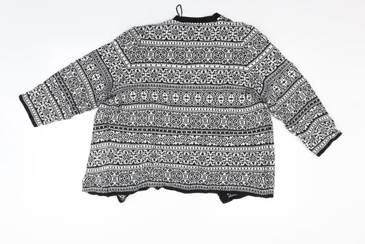 F&F Womens Grey Geometric Cardigan Jumper Size 14