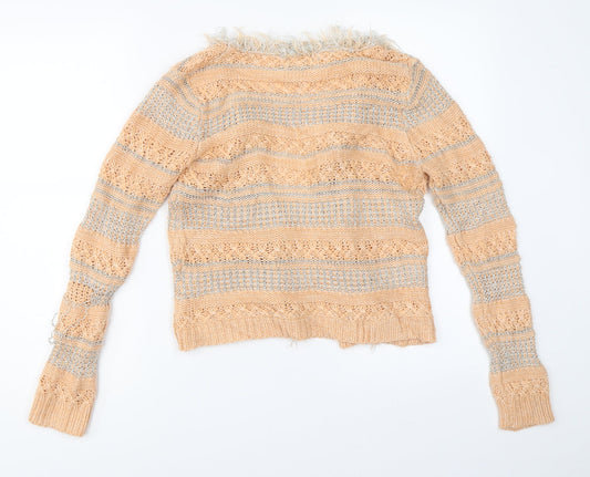 Womens UK Size 8 OPUS Orange Cardigan Jumper