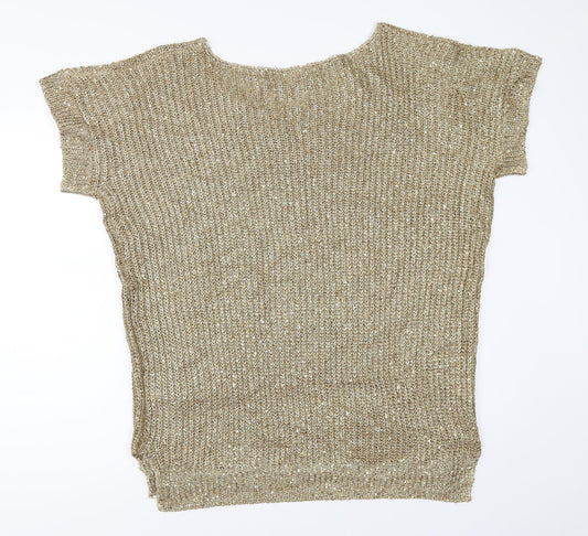 Womens UK Size L Wallis Gold Tunic Jumper