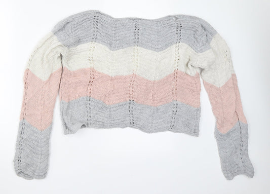 Womens UK Size L Quiz Grey Pullover Jumper
