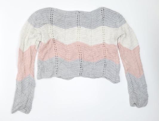 Womens UK Size L Quiz Grey Pullover Jumper