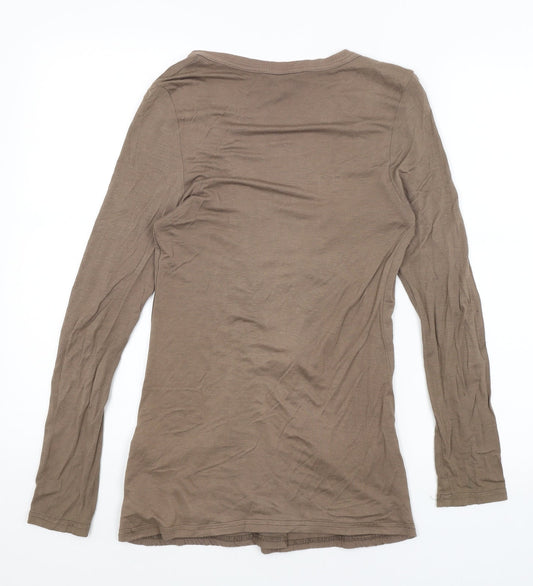 New Look Womens Brown Wrap Jumper Size 10