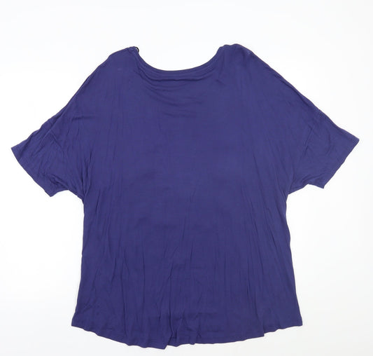 TU Womens Blue Basic T-Shirt Size 18