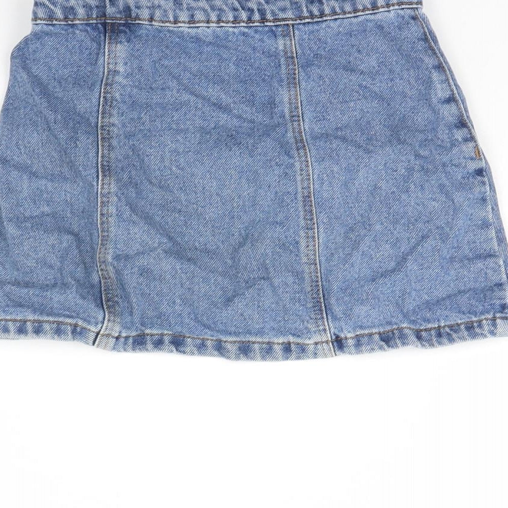 Preworn Girls Blue Denim Mini Set Size 6 Years