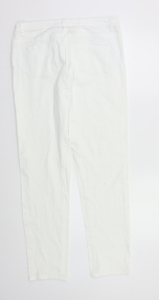 Denim & Co. Womens White Skinny Jeans Size 14 L28 in