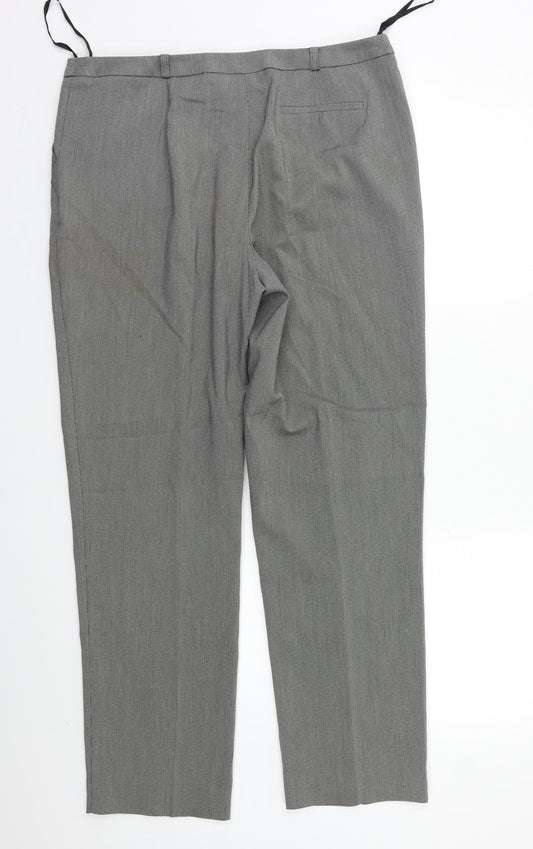 TU Womens Black Check Trousers Size 14 L28 in