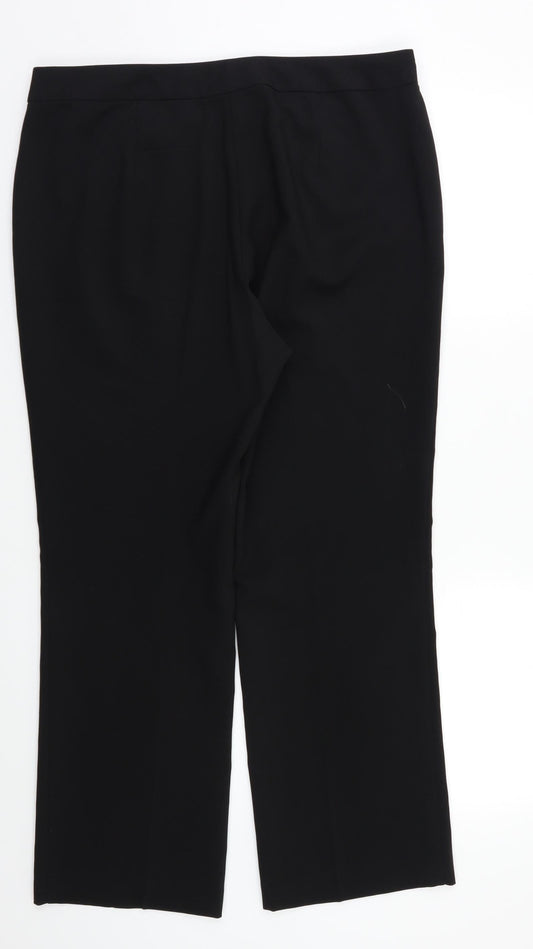 Womens UK Size 14 Papaya Regular Fit Dress Pants Black Trousers