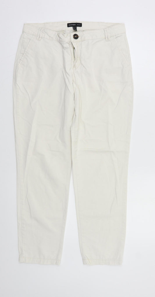 Womens UK Size 10 Mango Regular Fit Skinny White Jeans