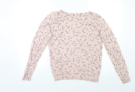 George Womens Pink Geometric Pullover Jumper Size 10