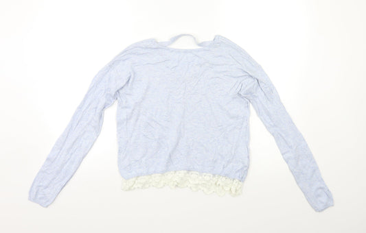 Womens UK Size M Preworn Blue Pullover Jumper