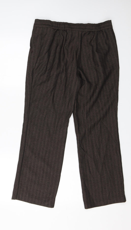 Womens UK Size 12 M&S Regular Fit Dress Pants Brown Trousers