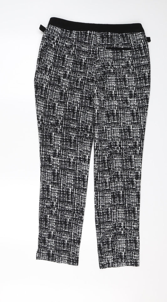 George Womens Black Animal Print Trousers Size 10 L26 in