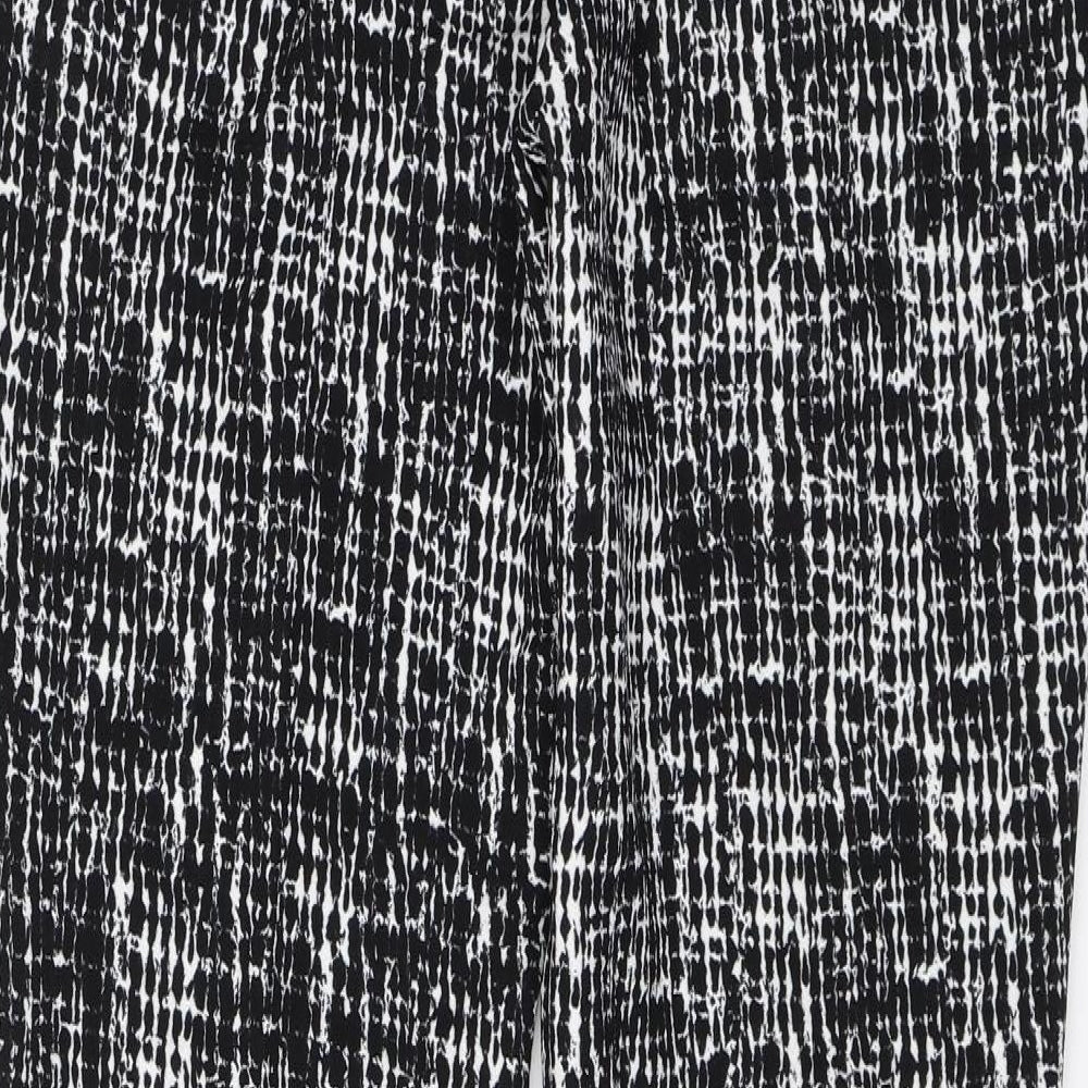 George Womens Black Animal Print Trousers Size 10 L26 in