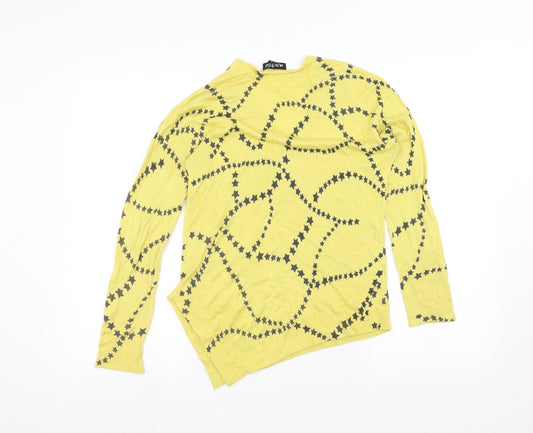Womens UK Size XS marble Yellow Pullover Jumper