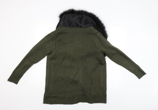 Womens UK Size 8 River Island Green Cardigan Jumper