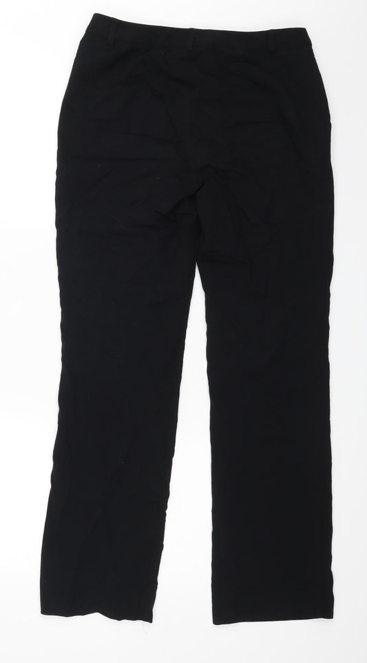 Womens UK Size 8 m&s Regular Fit Dress Pants Black Trousers