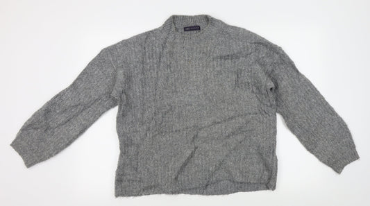 Acrylic Womens Grey Pullover Jumper Size M