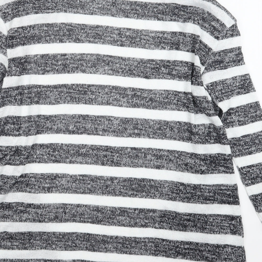 Divided by H&M Womens Black Striped Cardigan Jumper Size XS