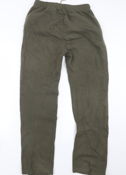 Womens UK Size 2XL Preworn Regular Fit Jogger Green Trousers