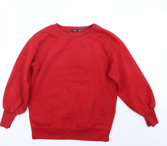 Womens UK Size S Bershka Red Pullover Jumper