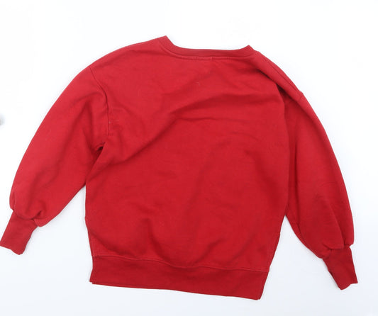 Bershka Womens Red Pullover Jumper Size S