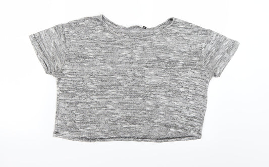 Womens UK Size S Only Grey Cropped T-Shirt