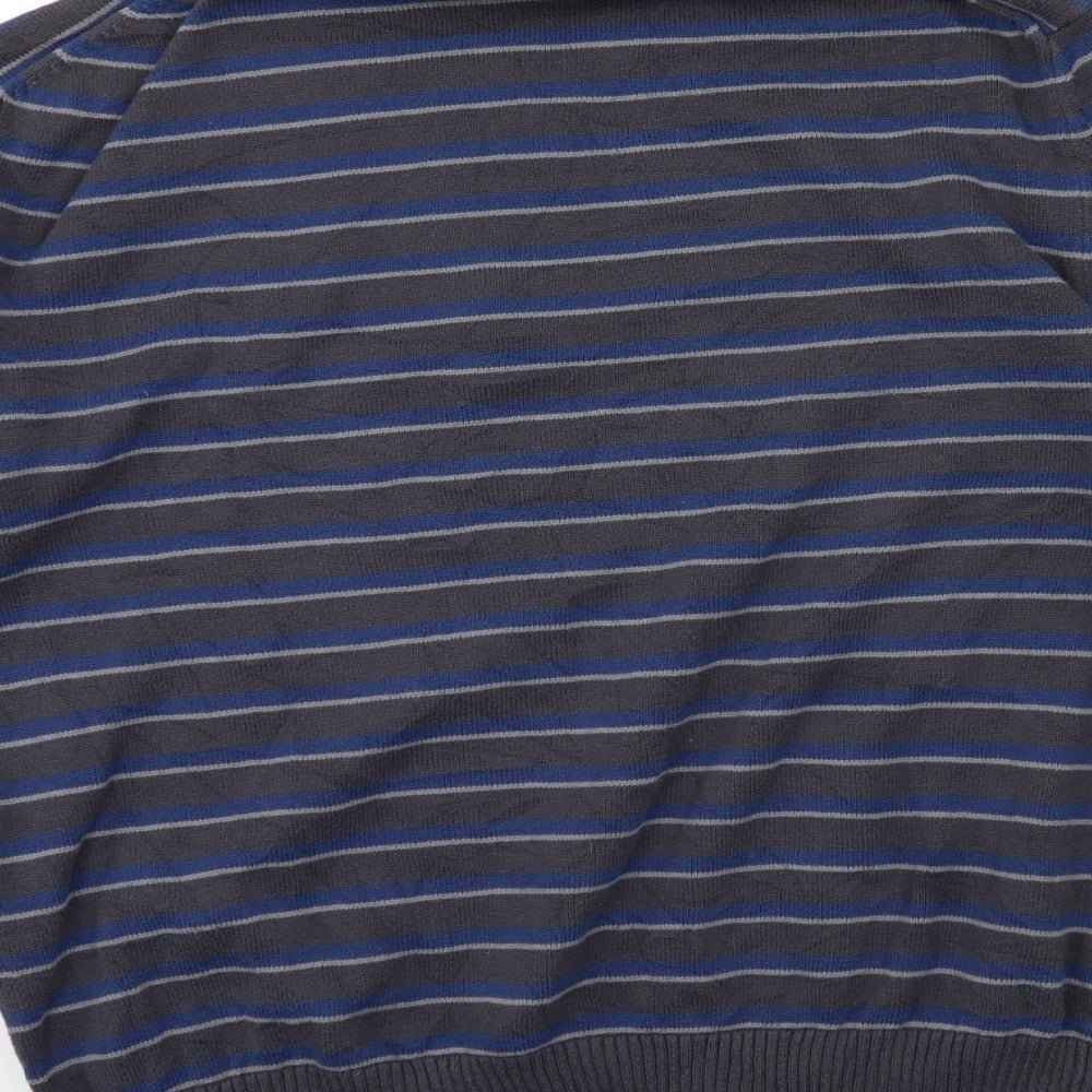Esprit Mens Blue Striped Knit Pullover Jumper Size M