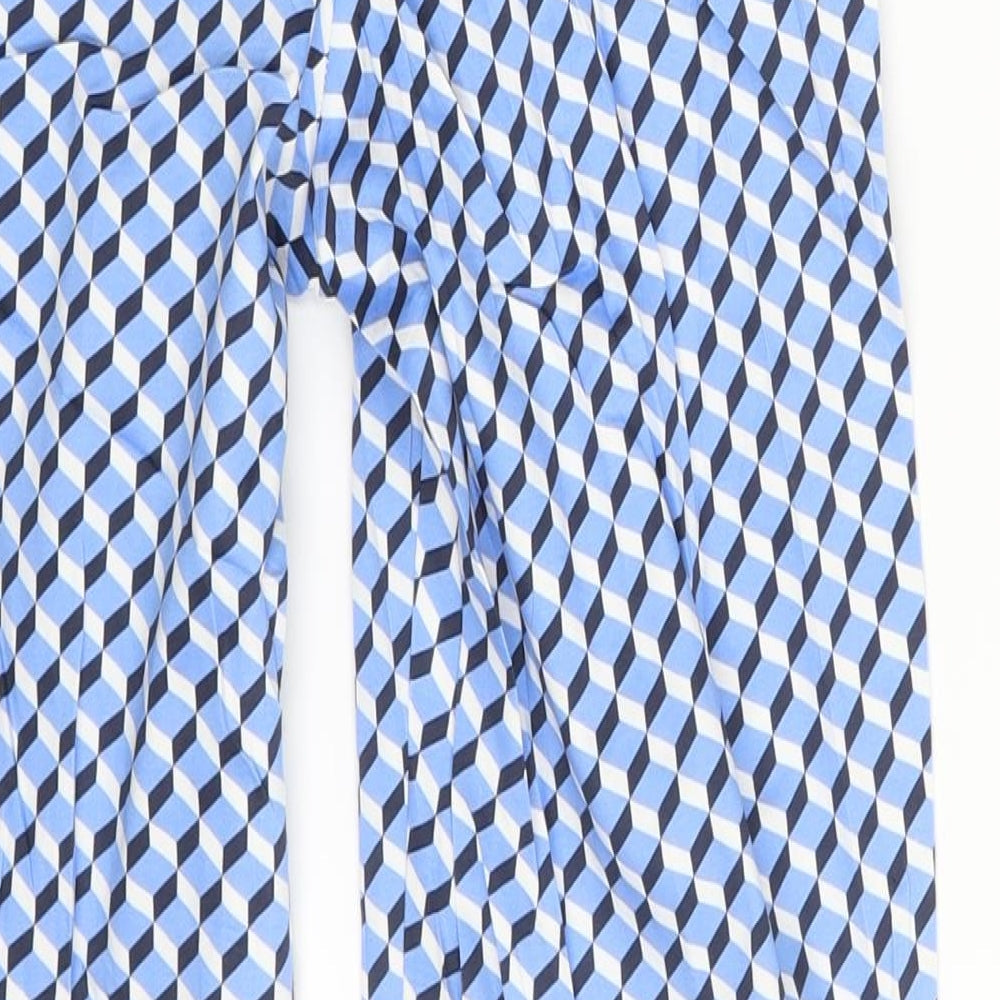 M&S Womens Multicoloured Argyle/Diamond Trousers Size 8 L24 in