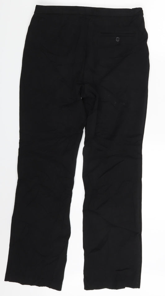 M&S Womens Black Trousers Size 12 L28 in