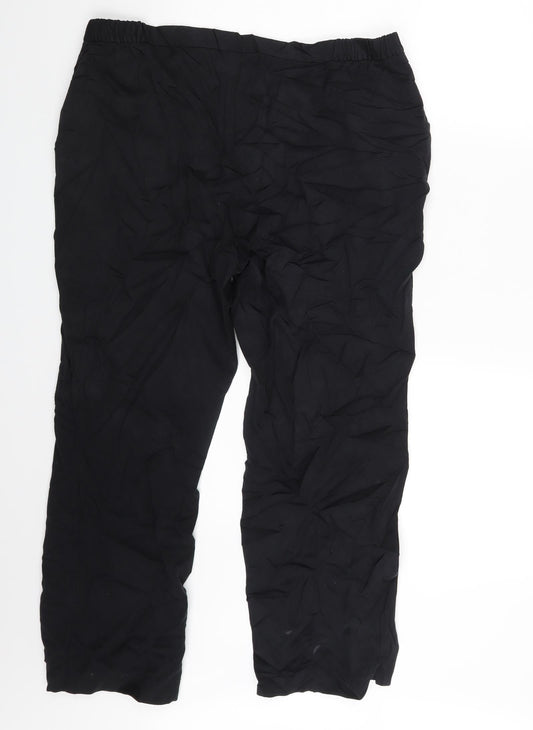 M&S Womens Black Trousers Size 16 L25 in