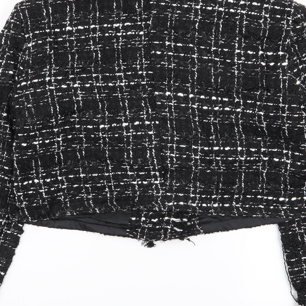 SheIn Womens Black Geometric  Jacket Blazer Size 6