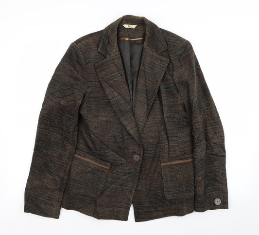 Klass Womens Brown Jacket Blazer Size 12