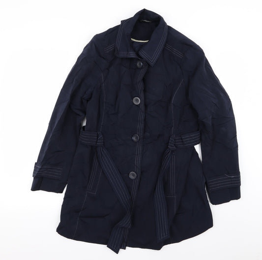 Womens UK Size 14 BM Blue Overcoat