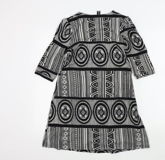 izabel Womens Black Colourblock A-Line Size 10
