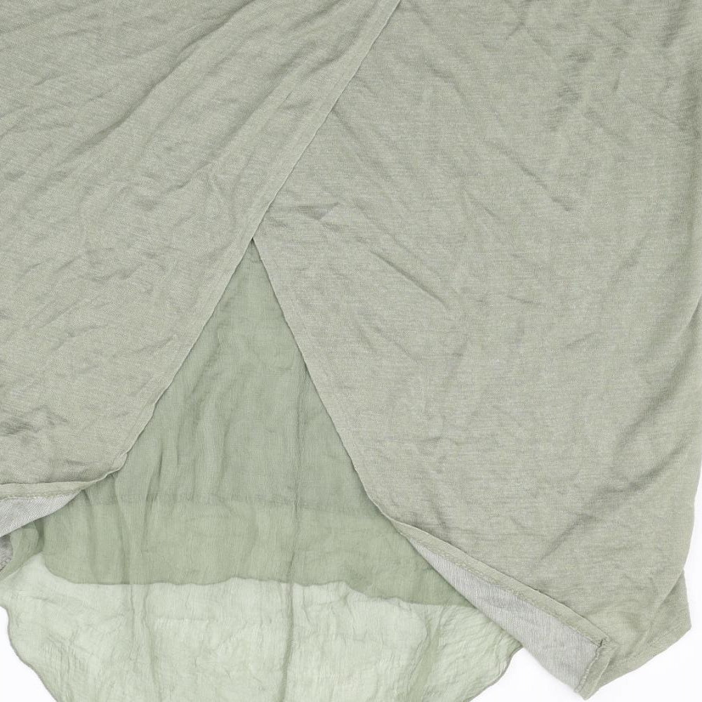 Ambra Womens Green Basic T-Shirt Size XL