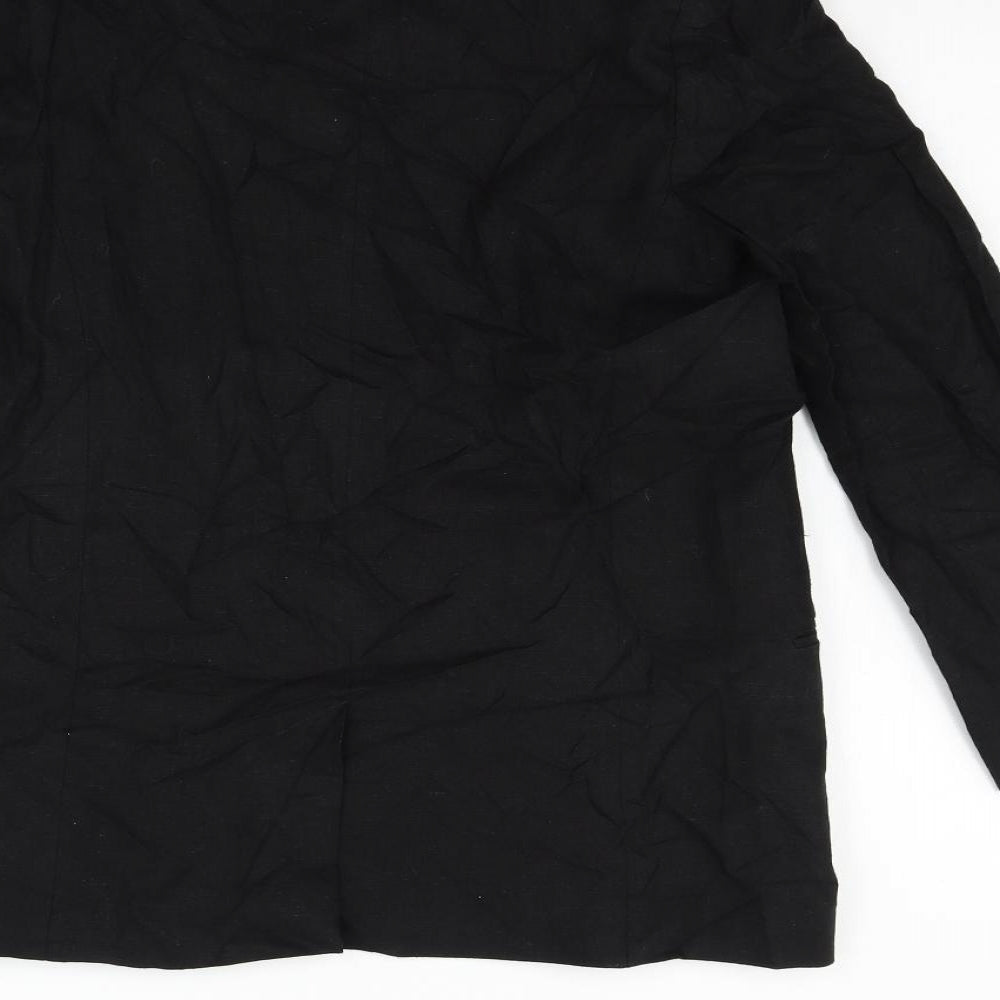 Brand and care label for ASOS women’s black jacket blazer, size UK 8