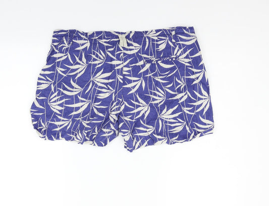 deniem co Womens Blue Geometric  Sweat Shorts Size 14