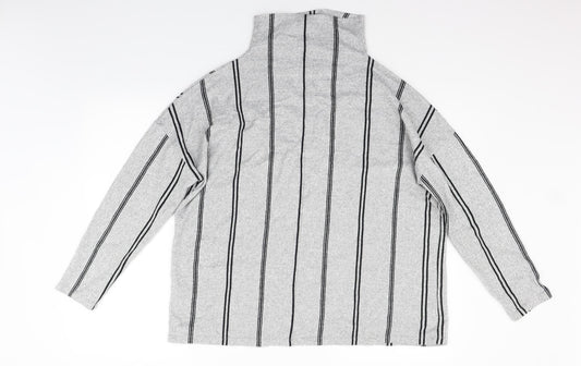 F&F Womens Grey Striped Pullover Jumper Size 14