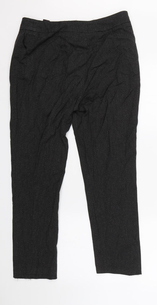 M&S Womens Black Trousers Size 14 L25.5 in