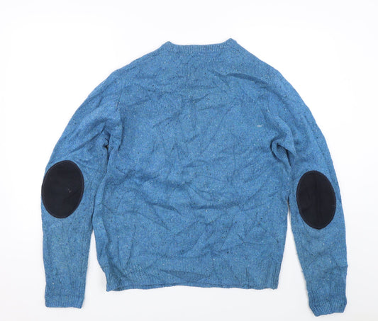 Cedar Wood State Mens Blue Knit Pullover Jumper Size L