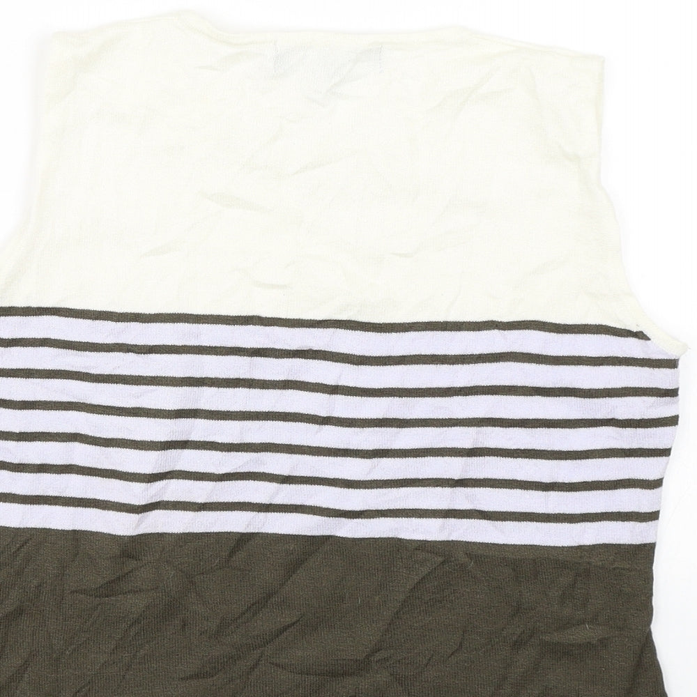 Autonomy Womens Brown Striped Basic Tank Size 12