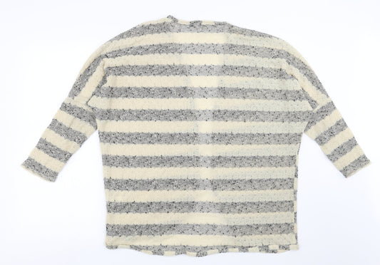Primark Womens Beige Striped Cardigan Jumper Size M