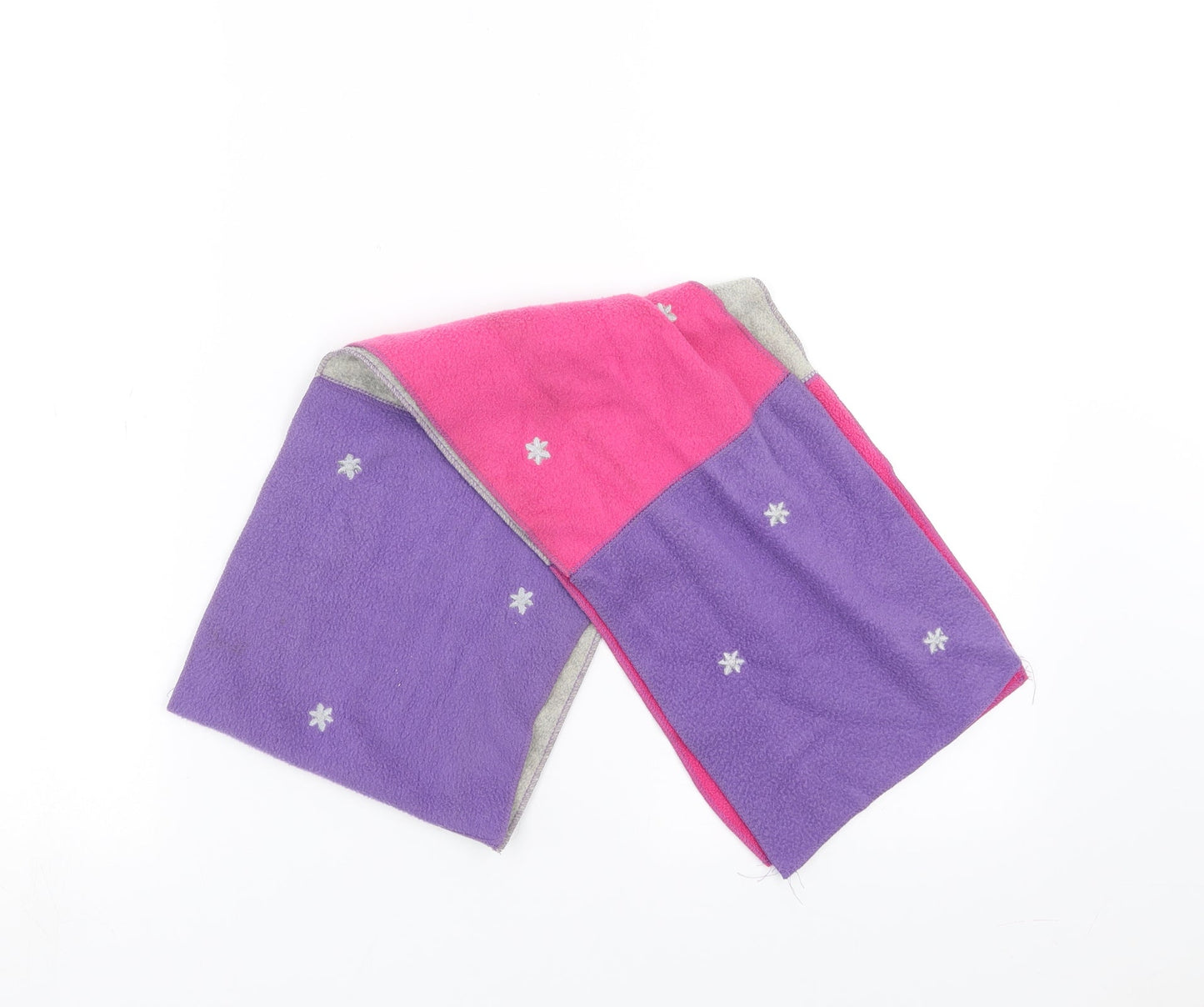 Preworn Womens Purple Fleece Scarf - Colour Block