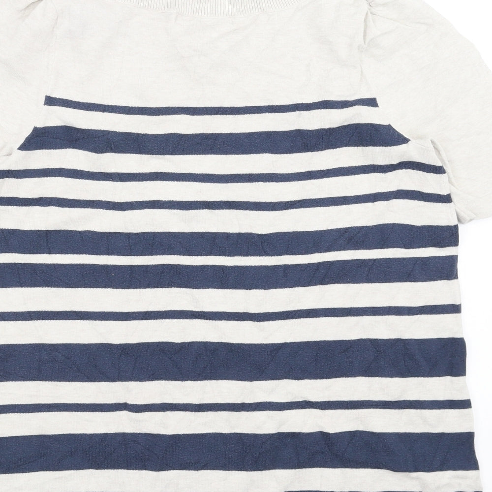 George Womens Blue Striped Pullover Jumper Size 8