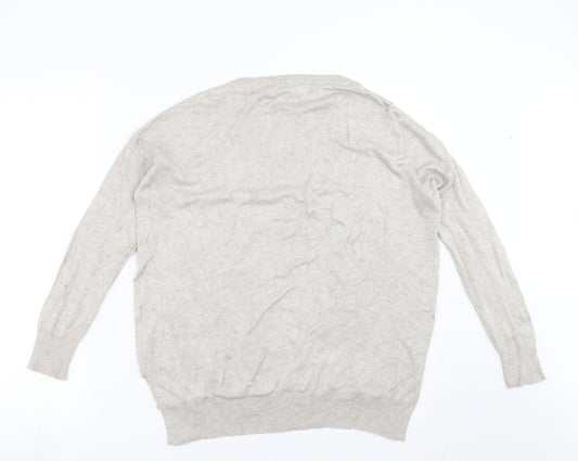 Primark Womens Beige Knit Pullover Jumper Size 10 - beaded detail
