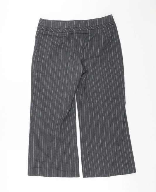 Womens UK Size 6 Marks and Spencer Regular Fit Cropped Grey Trousers
