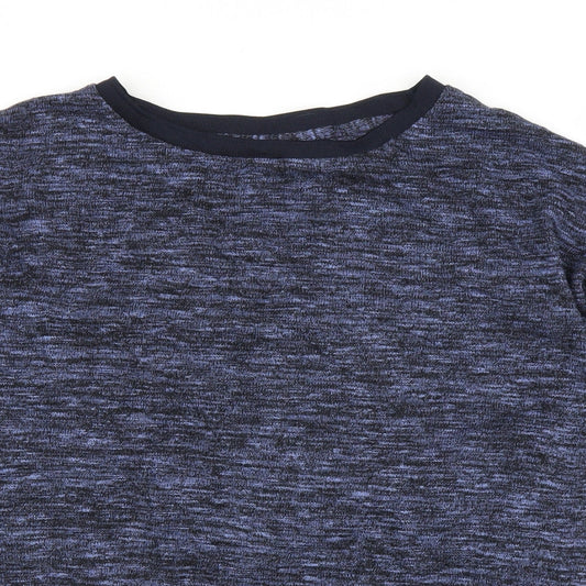 Preworn Womens Blue Basic T-Shirt Size L - Split down sides